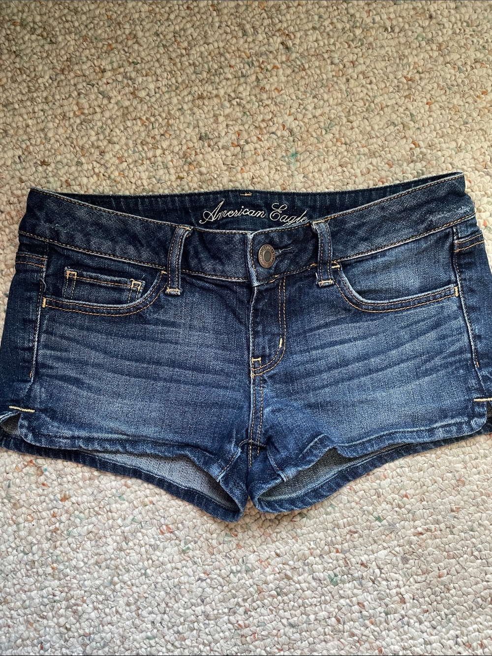 American Eagle Outfitters Dark Blue Denim Women’s Shorts - Picture 5 of 8